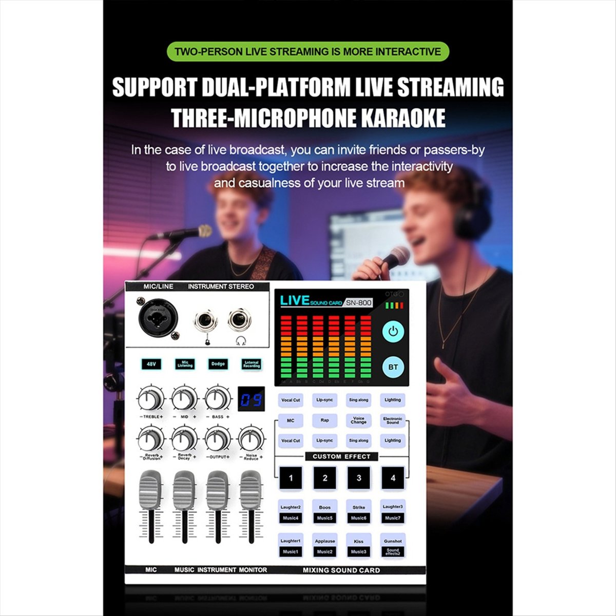 Audio And Music Mixer - DTC5 SN800 Kartu Suara Live Pengubah