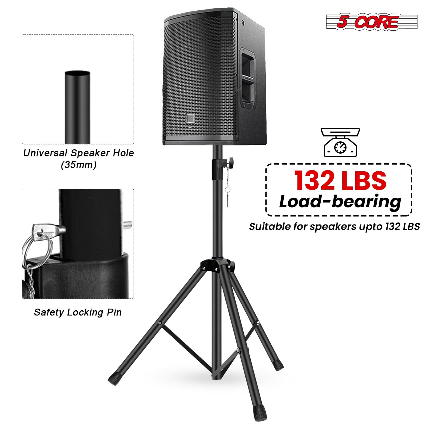 Statif Speaker 5 Core Adjustab - Speaker Stand Tripod ulasan dan harga