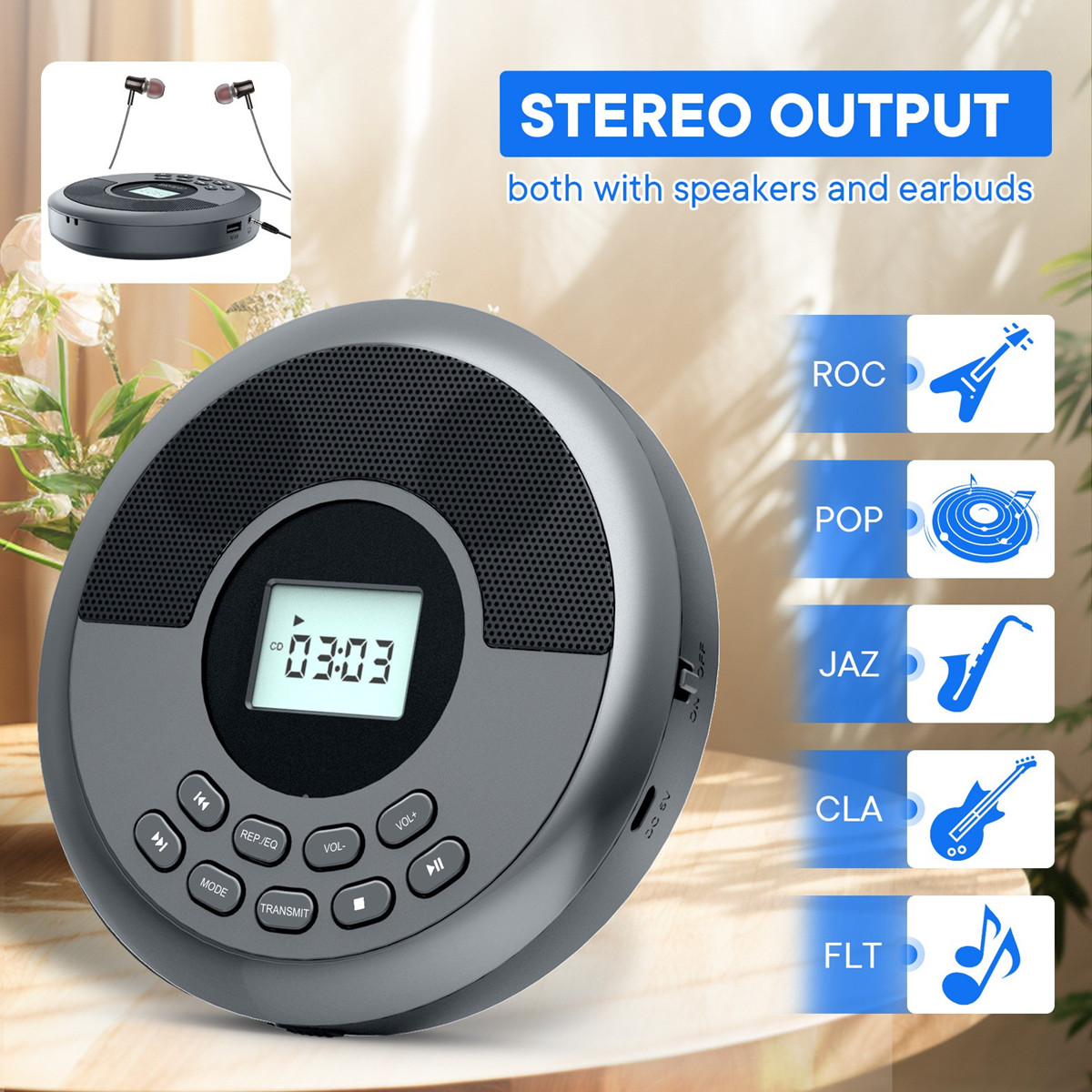 Mesin CD Disc Portabel Pemutar - Audio Music Mp3 Song ulasan dan harga