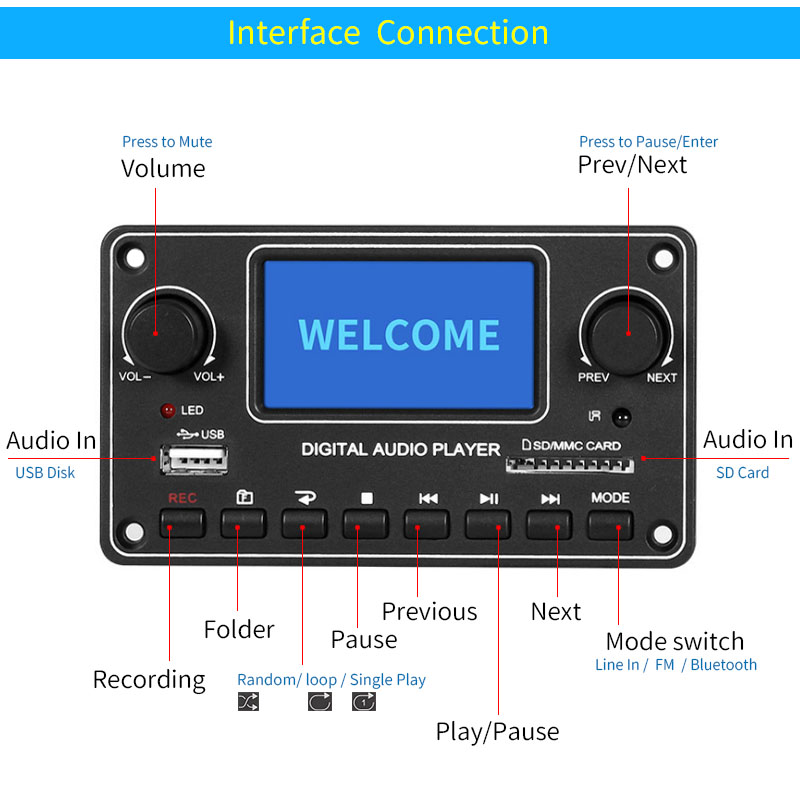 Modul Pemutar LCD UNISIAN MP3  - Audio Music Mp3 ulasan dan harga