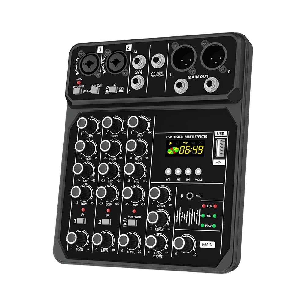 Mixer Audio Portabel 4 Saluran - Audio And Music Mixer ulasan dan harga