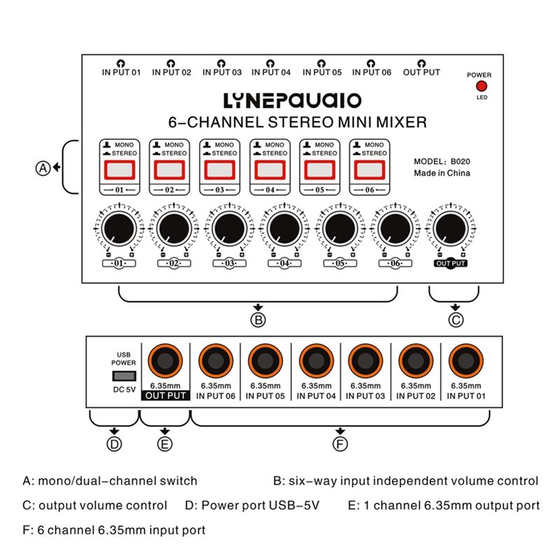 Mixer Audio Stereo 6 Saluran K - Audio And Music Mixer ulasan dan harga
