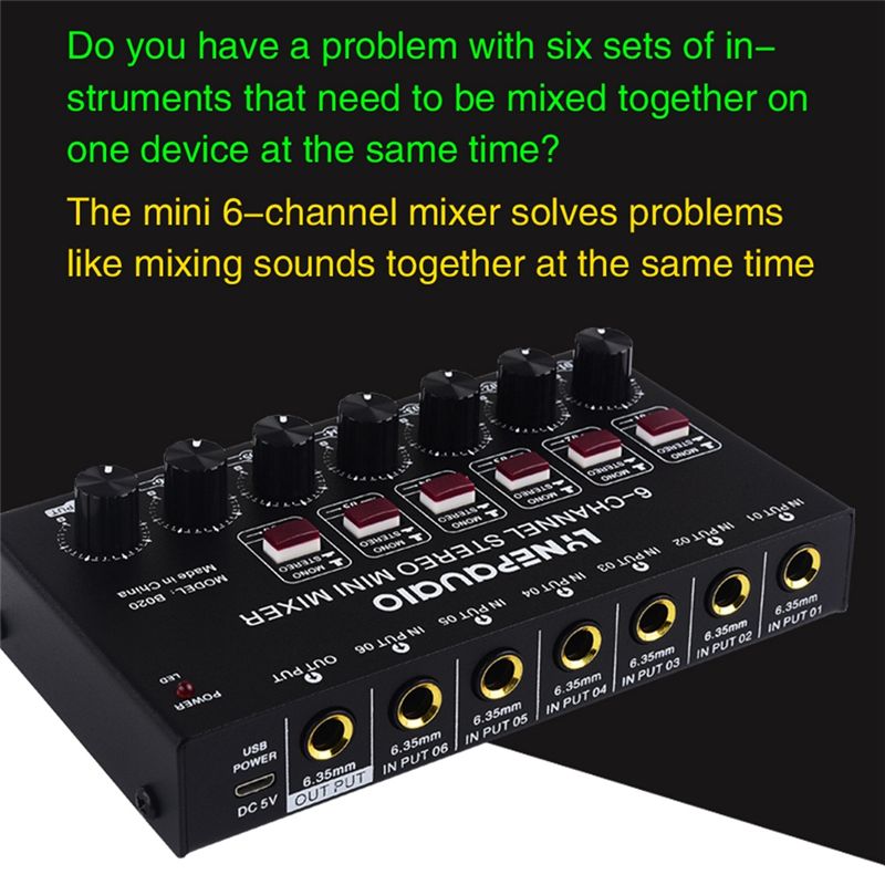 Mixer Audio Stereo 6 Saluran K - Audio And Music Mixer ulasan dan harga